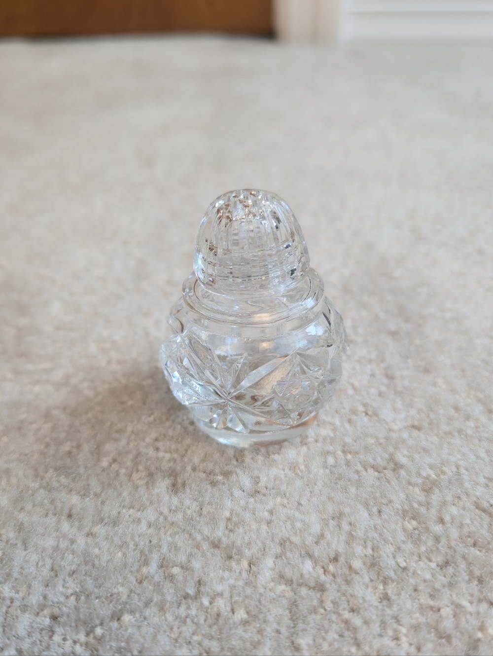 1950s Czech Crystal Glass Pepper Shaker Starburst VTG